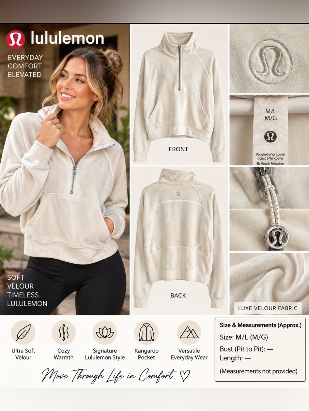 Lululemon velvet quarter zip